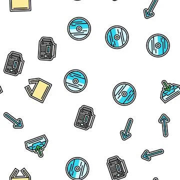 Download file computer data seamless pattern vector Illustrazione stock