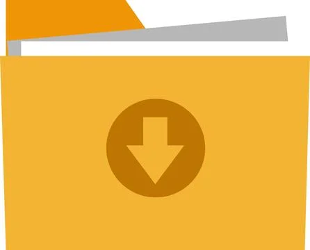 Download File Folder Icon. Illustrazione stock