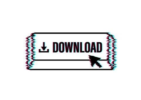 Download file glitch icon. Document downloading concept. Trendy flat design Stock Illustration