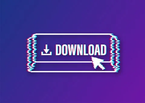 Download file glitch icon. Document downloading concept. Trendy flat design 스톡 일러스트