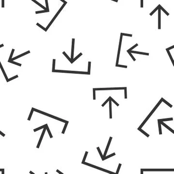 Download file icon seamless pattern background. Arrow down downloading vector Stock Illustration