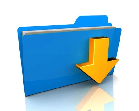 Download file or folder icon concept 3d illustration Stock Illustration