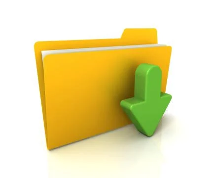 Download file or folder icon concept 3d illustration Illustrazione stock
