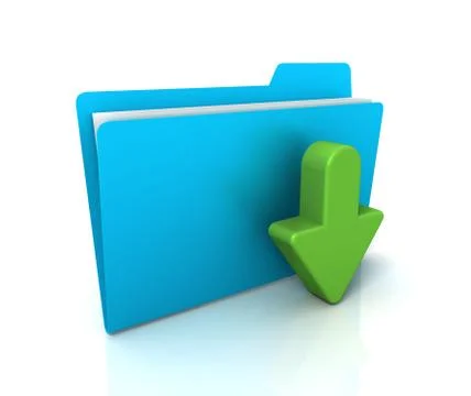 Download file or folder icon concept  3d illustration Stock Illustration