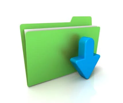 Download file or folder icon concept  3d illustration Stock Illustration
