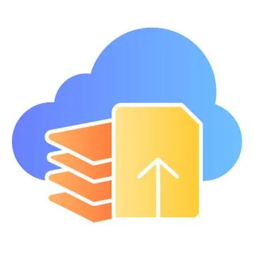 Download files flat icon. Document download color icons in trendy flat style Illustrazione stock