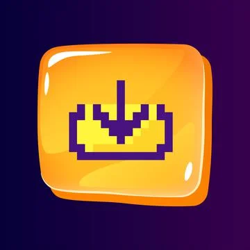 Download files glossy ui button with pixelated color icon Illustrazione stock