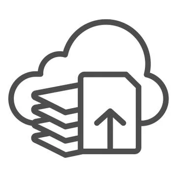 Download files line icon. Document download vector illustration isolated on Stock Illustration