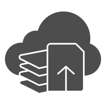 Download files solid icon. Document download vector illustration isolated on Stock Illustration