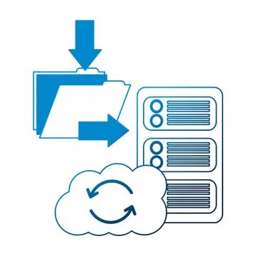 Download folder file database server cloud storage Stock Illustration