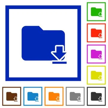 Download folder framed flat icons Illustrazione stock