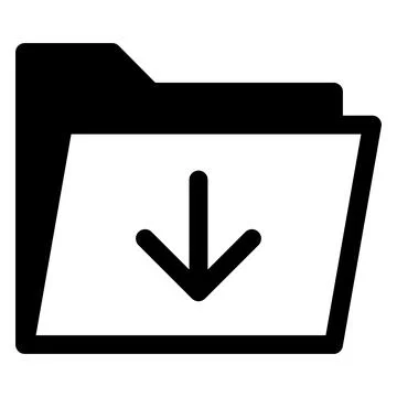Download folder glyph icon vector illustration isolated on white background 스톡 일러스트