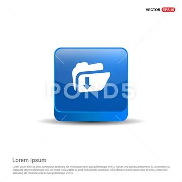 Download Folder Icon - 3d Blue Button Illustrazione stock