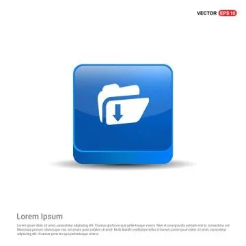 Download Folder Icon - 3d Blue Button Illustrazione stock