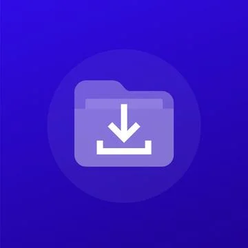 Download folder icon, transparent design Stock Illustration