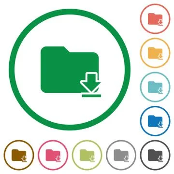 Download folder outlined flat icons イラスト素材