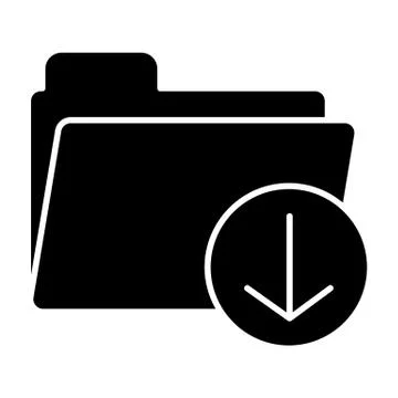Download folder solid icon. Storage vector illustration isolated on white 스톡 일러스트