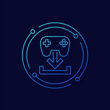 Download game icon, linear design イラスト素材