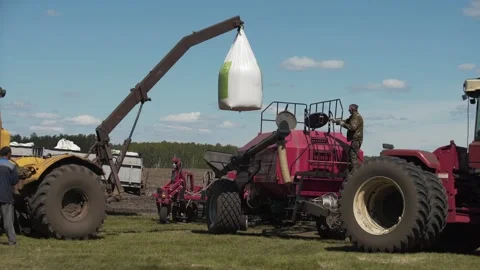 Download grain from bag into sowing complex Stock Footage 130299166