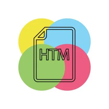 Download HTM document icon - vector file format Stock Illustration
