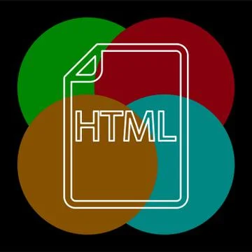 Download HTML document icon - vector file format Stock Illustration