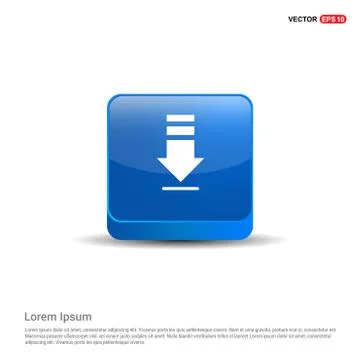 Download Icon - 3d Blue Button 库存插图
