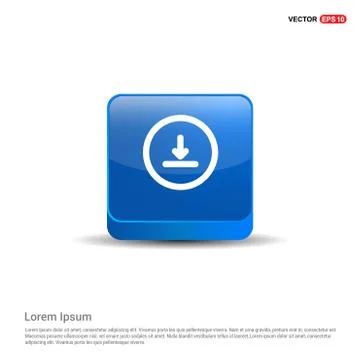 Download Icon - 3d Blue Button Stock Illustration