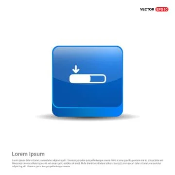 Download Icon - 3d Blue Button Illustrazione stock
