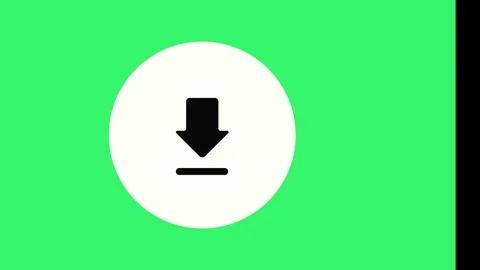 Download icon animation featuring pulsing motion against bright green Stock Footage 346040641
