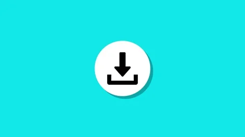 Download icon animation on a turquoise background, motion graphic for onlin.. Stock Footage 327762385