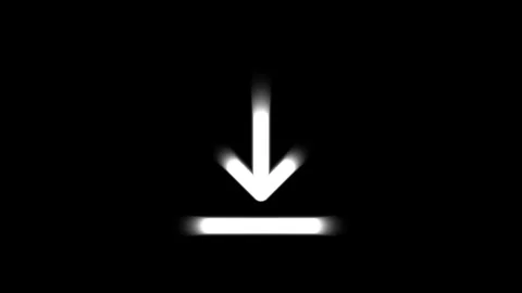 Download icon animation, white arrow pointing down above white horizontal l.. Stock Footage 336476141