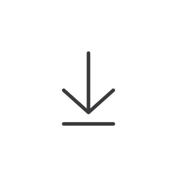 Download icon. Arrow down isolated perfect pixel with flat style in white bac イラスト素材