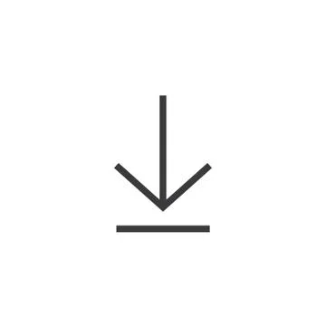 Download icon. Arrow down isolated perfect pixel with flat style in white bac イラスト素材
