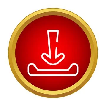 Download icon button with arrow on red circle イラスト素材