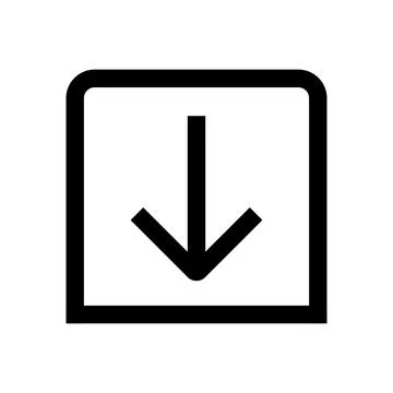 Download icon button with arrow symbol isolated on transparent background Stock Illustration