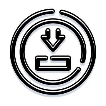 Download icon with circular progress bar outline Stock Illustration