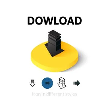 Download icon in different style Illustrazione stock