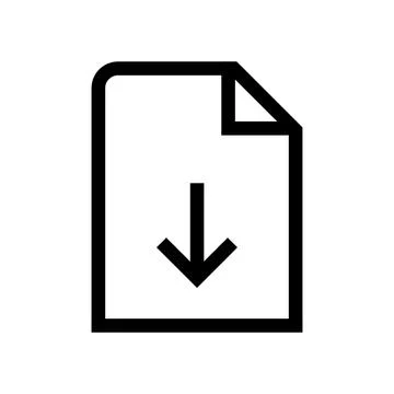 Download icon as a document file symbol isolated on transparent background Illustrazione stock