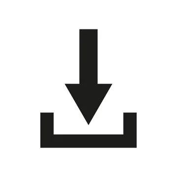 Download icon . Download button , vector illustration. Black arrow on white b Stock Illustration