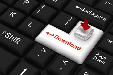 Download icon on enter key Illustrazione stock