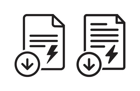 Download Icon Featuring Two Document Illustrations Stock Illustration