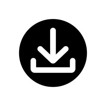 Download icon in flat style Stock Illustration