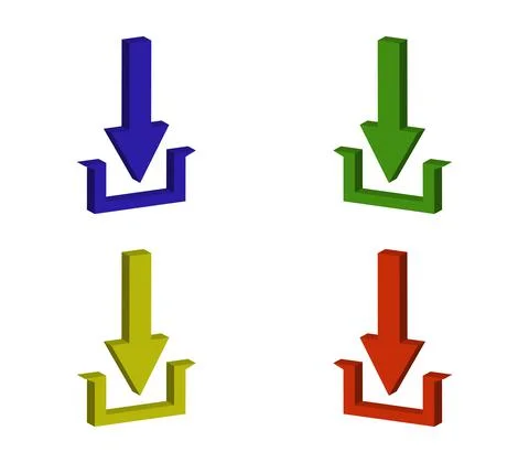 Download icon illustrated in vector on white background Stock Illustration