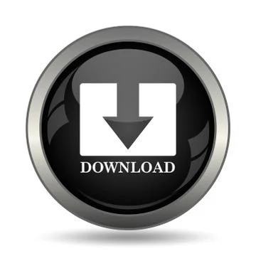 Download icon. Internet button on white background. . Stock Illustration