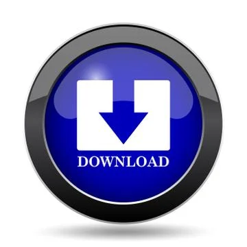 Download icon. Internet button on white background.. Stock Illustration