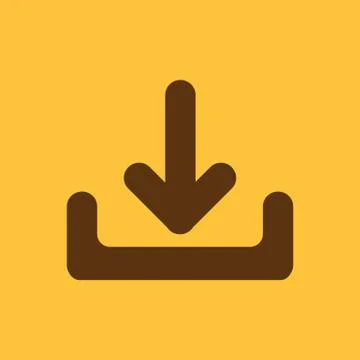 The download icon. Load symbol. Flat Stock Illustration