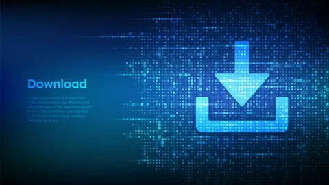 Download icon made with binary code. Download Cloed Data Storage. Install sym 스톡 일러스트