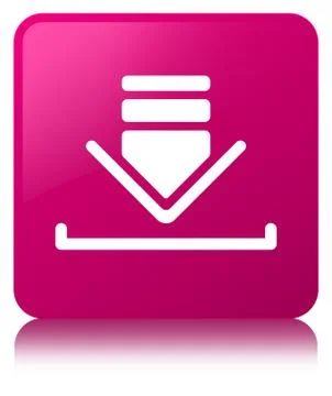 Download icon pink square button Stock Illustration