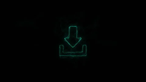 Download icon with Plexus effect. Connected lines with dots. Lines plexus Stock Footage 169301320