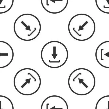Download icon seamless pattern on white background. Upload button. Load symbol Stock Illustration